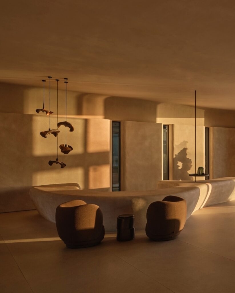 Site-specific sculptural installation created by Sandy Pouget for a luxury resort in Crete