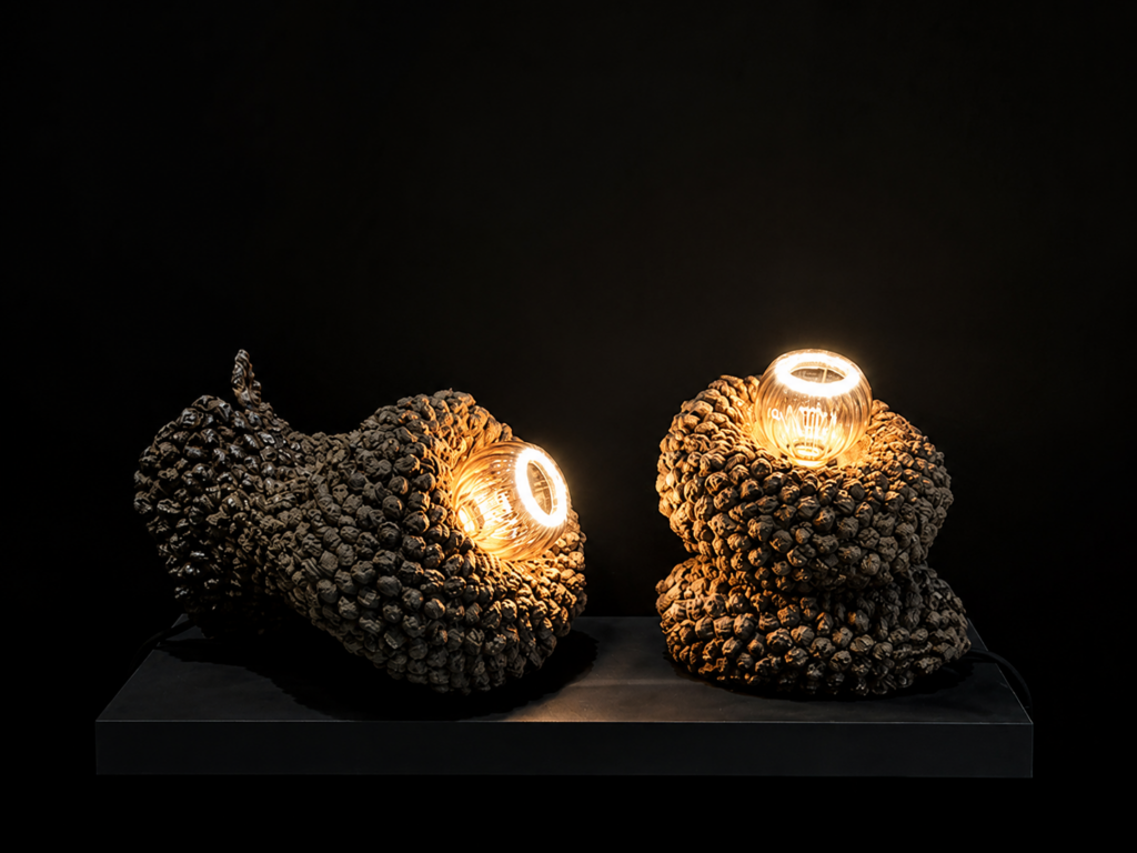 Sculptural lighting designed to create an immersive interior atmosphere.