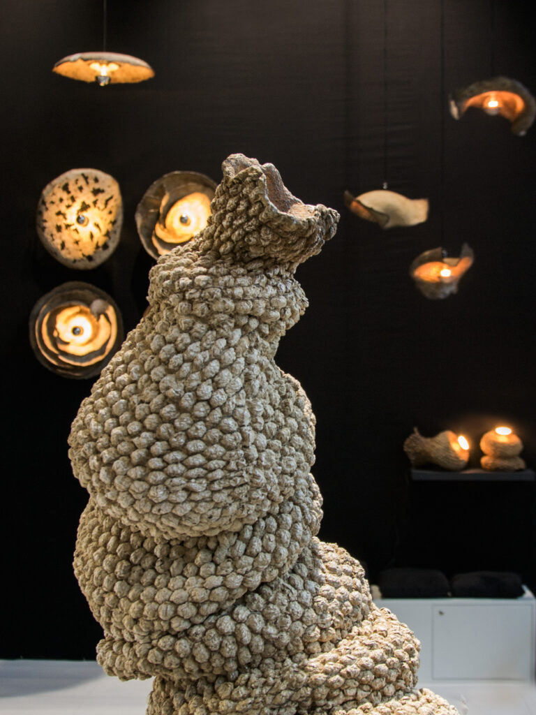 Textured sculptural surface responding to changing light throughout the day.