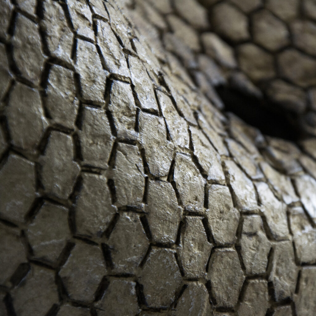 Textured sculptural surface with organic patterns