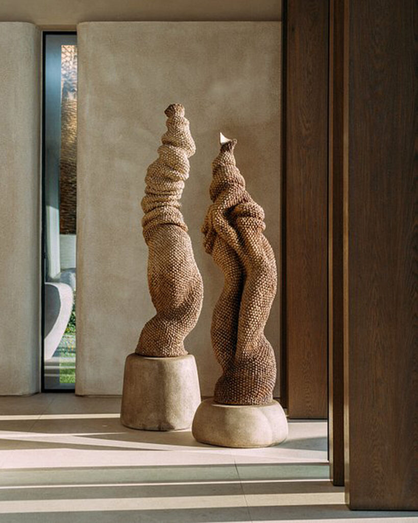 Freestanding sculptures designed for hospitality and architectural spaces.
