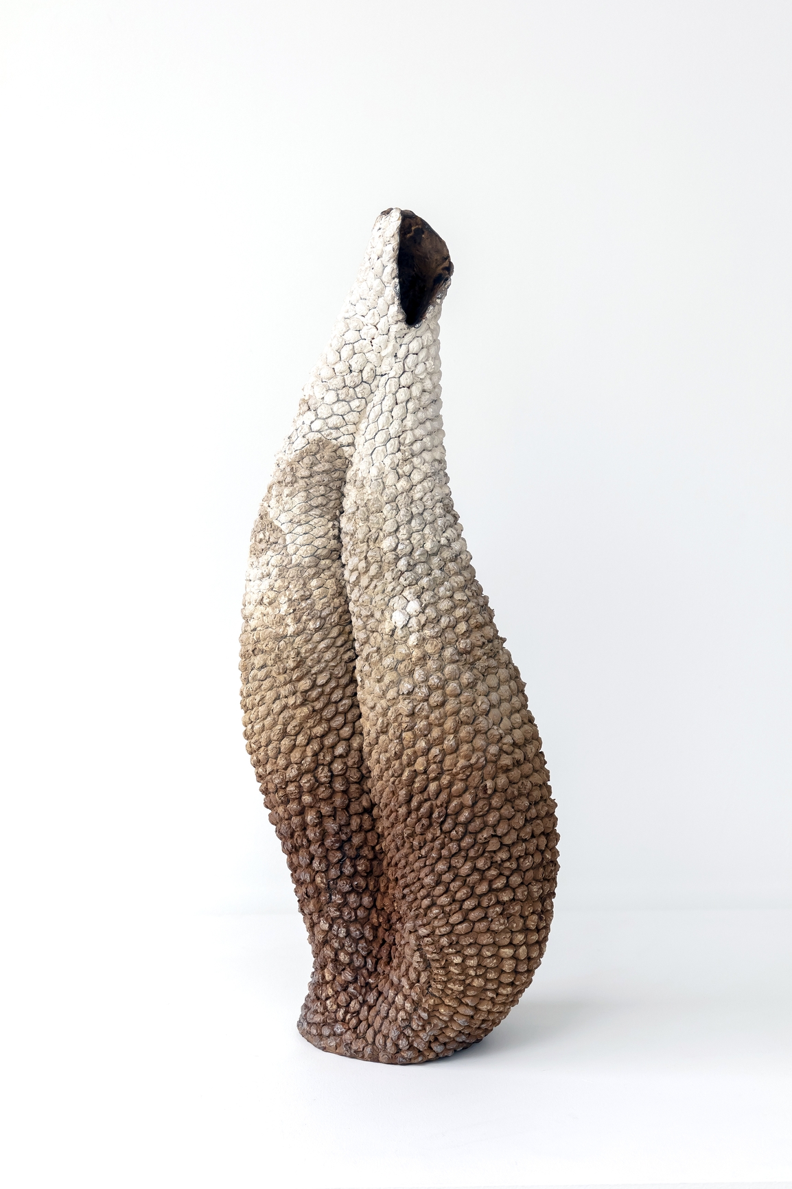 Freestanding sculpture rooted in material experimentation.