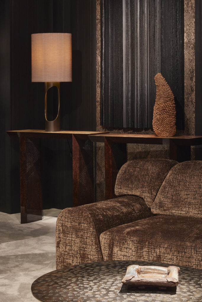Bespoke freestanding sculpture introducing depth, texture and atmosphere to an interior.