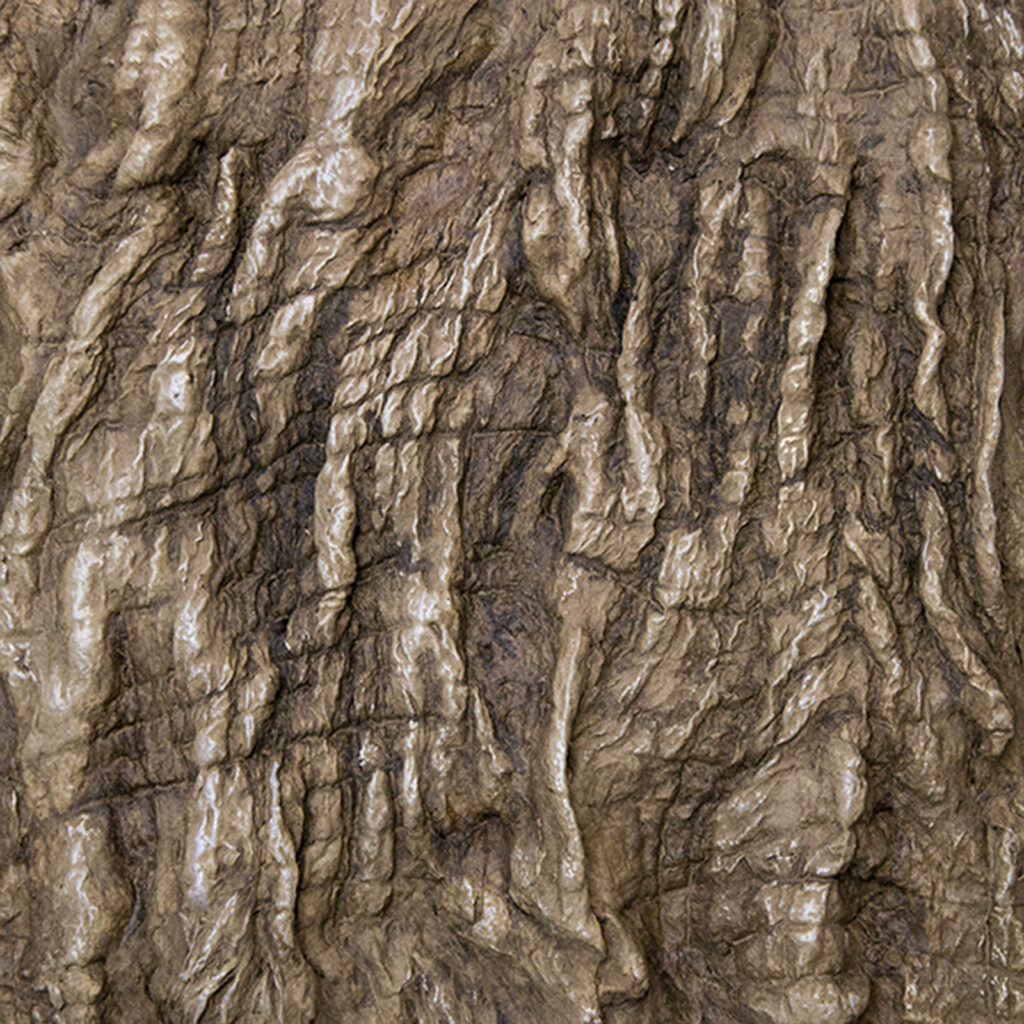 Sculptural texture inspired by imaginary mineral landscapes.