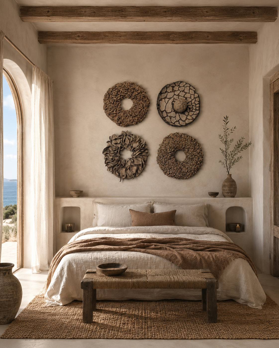 Sculptural wall installation conceived for a contemporary architectural interior.